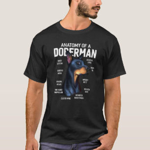 Dogs 365 Anatomy Of A Doberman Pinscher Dog T-Shirt