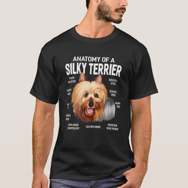 Dogs 365 Anatomy Of A Silky Terrier Dog Funny Gift T-Shirt (Front)