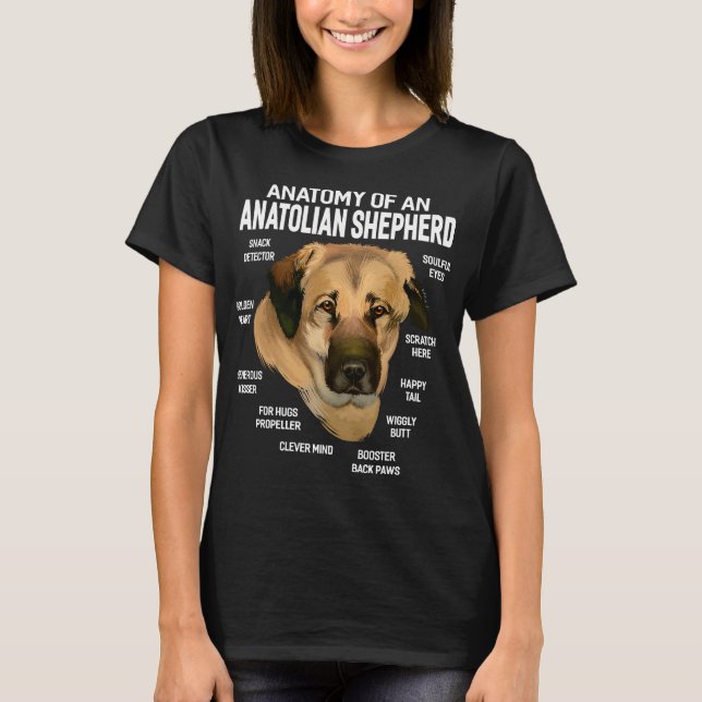Dogs 365 Anatomy of an Anatolian Shepherd Dog Funn T-Shirt (Front)