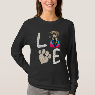 Dogs 365 Love GreatDane Dog Paw Pet Rescue T-Shirt