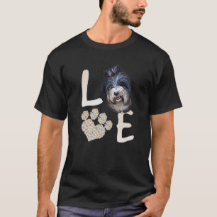 Dogs 365 Love Tibetan Terrier Dog Paw Pet Rescue T-Shirt