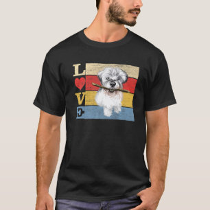 Dogs 365 Retro Love Miniature Schnauzer Dog Vintag T-Shirt