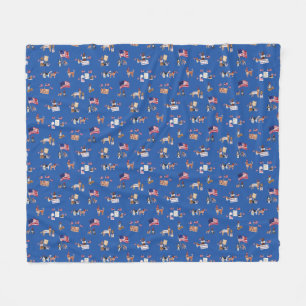 DOGS 4 DEMOCRACY Patriotic Blue Fleece Blanket