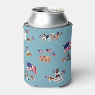 DOGS 4 DEMOCRACY Sky Blue Can Cooler
