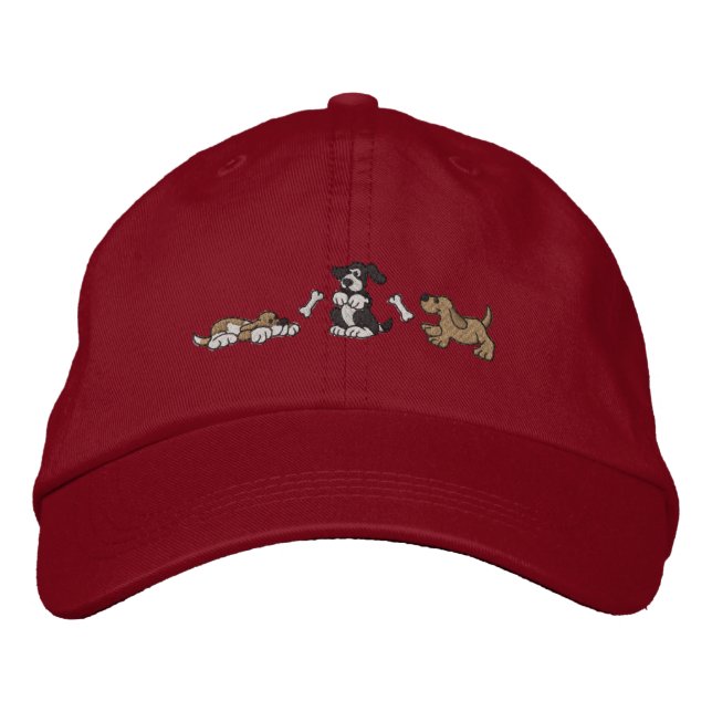 Dogs and Bones Embroidered Hat (Front)