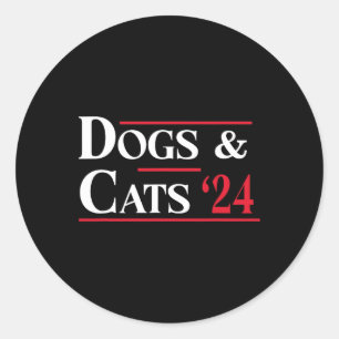 Dogs And Cats 2024 They're Eating The Dogs Classic Round Sticker