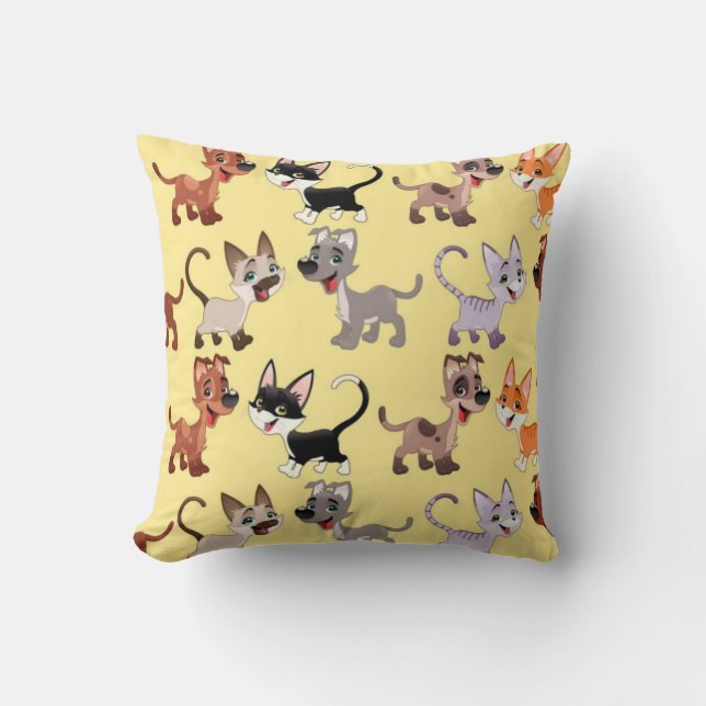 Dogs and cats pillow (Front)