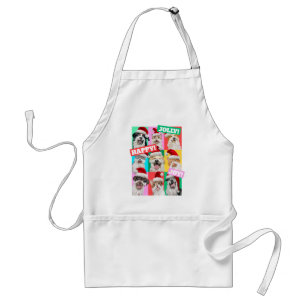 Dogs and Cats with Santa Beard Standard Apron
