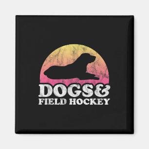 Dogs And Field Hockey Men's Or Women's Dog Magnet
