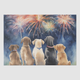Dogs and Fireworks Decoupage Paper
