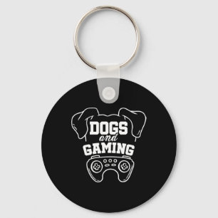 Dogs And Gaming Gamer Video Game Player Games Nerd Key Ring