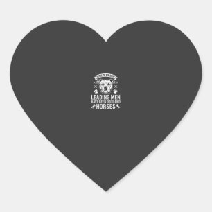 Dogs And Horses Leading Men Heart Sticker