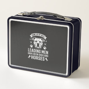 Dogs And Horses Leading Men Metal Lunch Box