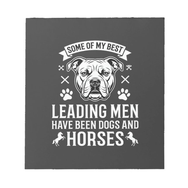 Dogs And Horses Leading Men Notepad (Front)
