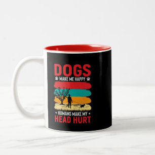 Dogs and Humans Humour Two-Tone Coffee Mug