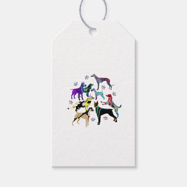 Dogs and Paws Gift Tags (Front)