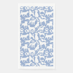 Dogs and paws pattern 02.b LBlue BG Napkin