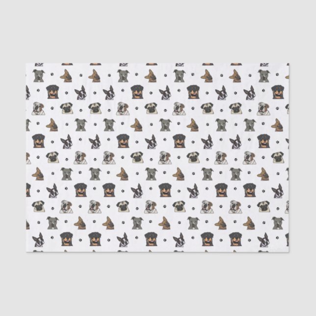 Dogs and Paws Tissue Paper (Front)