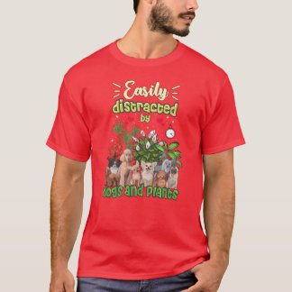 Dogs And Plants Lover Quote Cartoon retro T-Shirt