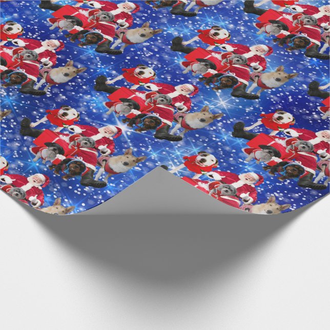 Dogs and Santa  Wrapping Paper (Corner)