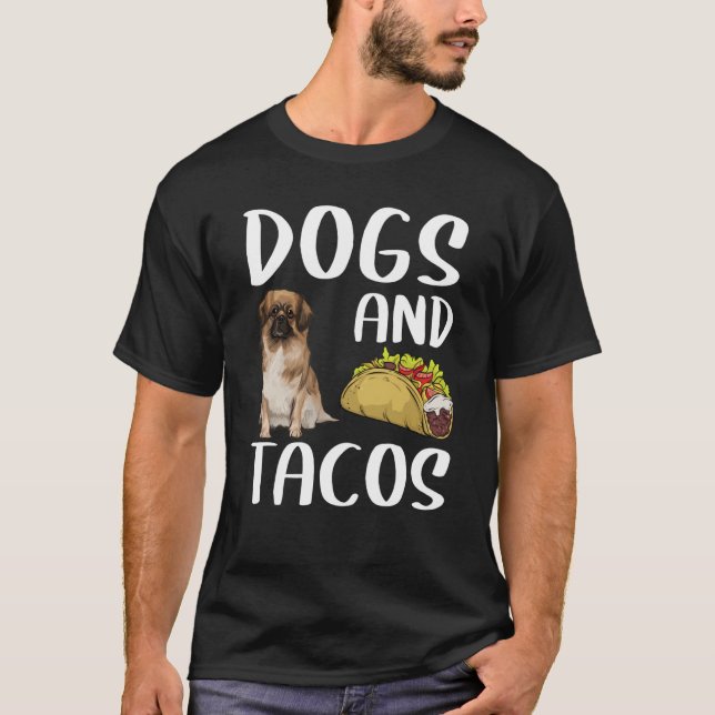 Dogs And Tacos Tibetan Spaniel Mexican Food T-Shirt (Front)