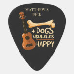 Dogs and Ukulele Makes Me Happy Personalised Guitar Pick<br><div class="desc">Rock the day away in this funny Ukulele player pick featuring a Ukulele and dog message that says Dogs Ukuleles Happy. Would make a great gift for guitar and Ukulele players or Ukelele learners</div>