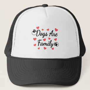 Dogs Are Family Typography For Dog Lovers Trucker Hat