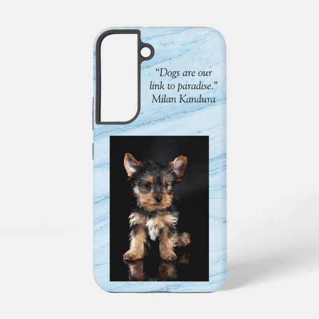 dogs are link to paradise marble background samsun samsung galaxy s22 case (Back)
