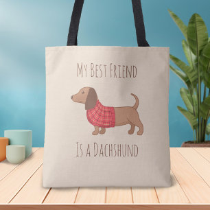 Dogs are my Favourite People Dachshund Wiener Dog Tote Bag