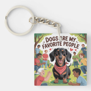 Dogs Are My Favourite People Key Ring