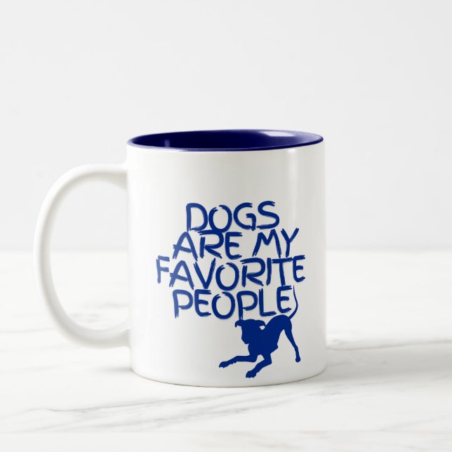 Dogs are my favourite people mug with Blue accents (Left)