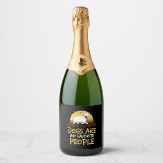 Dogs are my favourite people         sparkling wine label