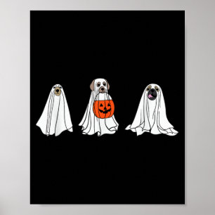 Dogs As Ghosts For Halloween Funny Ghost Dogs Poster