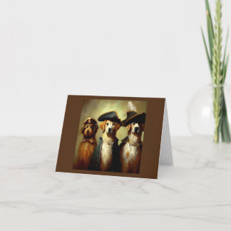 Dogs as Three Musketeers Card