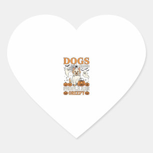 Dogs Because People Are Creepy Halloween Ghost Dog Heart Sticker