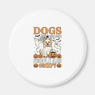 Dogs Because People Are Creepy Halloween Ghost Dog Magnet