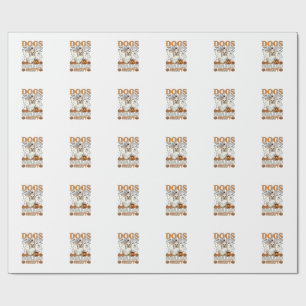 Dogs Because People Are Creepy Halloween Ghost Dog Wrapping Paper