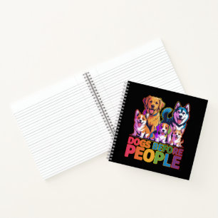 Dogs Before People Funny Dog Lover Quote Design Notebook
