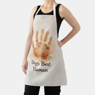 Dogs Best Human Painterly Handprint Apron