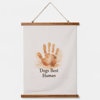Dogs Best Human Painterly Handprint Tapestry