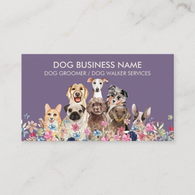 Dogs Bicolored double sided Business Card (Front)