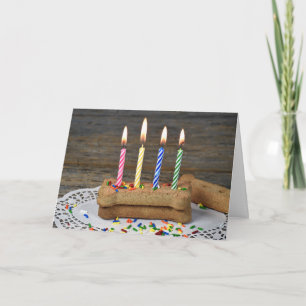 Dog's birthday with candles card