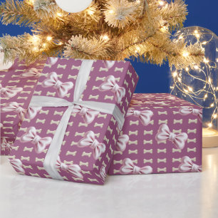 Dog's bone 2 pink wrapping paper