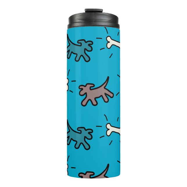 Dogs Bones Graffiti Style Blue Thermal Trumbler Thermal Tumbler (Front)