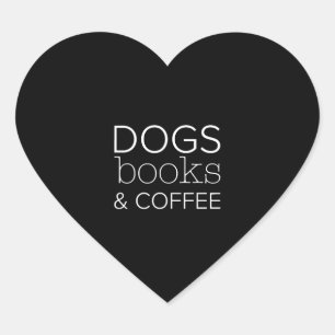Dogs Books Coffee Bookworm Dog Mum Heart Sticker