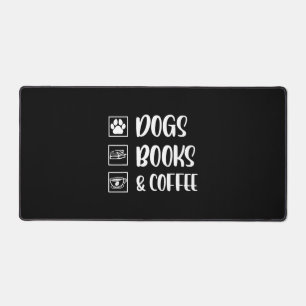 Dogs Books Coffee Funny Dog Desk Mat
