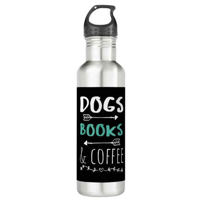Dogs Books Coffee Weekend Animal Lover 710 Ml Water Bottle (Front)
