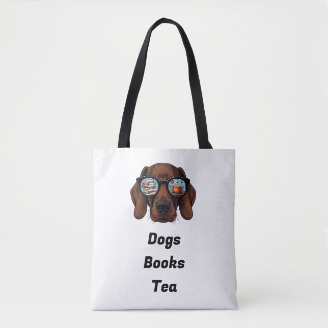 Dogs Books Tea Tote Bag (Front)