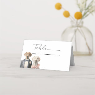 Dogs Bride & Groom Wedding Place Card