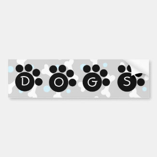 DOGS Bumper Sticker-Blue Bumper Sticker
